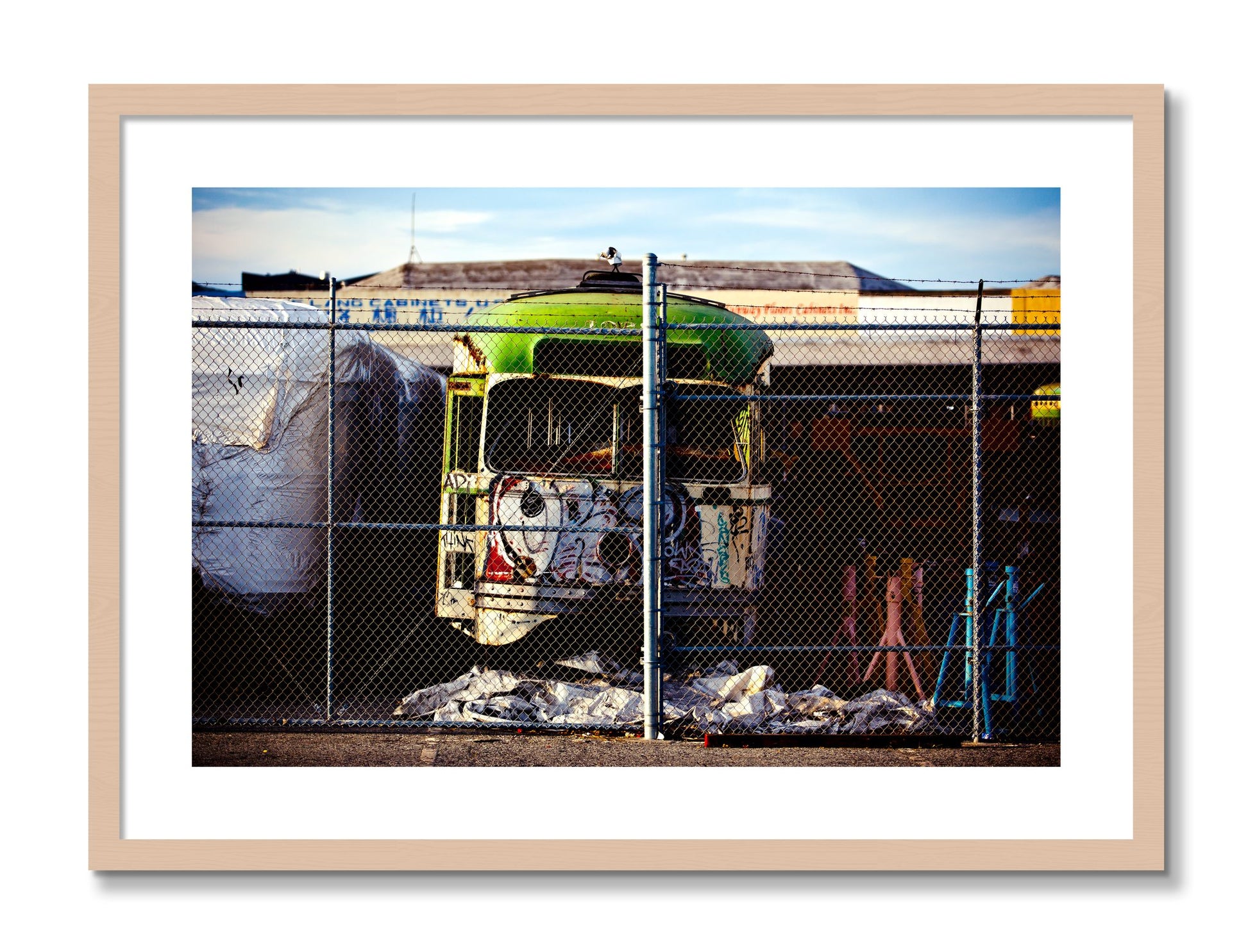 Framed photograph of Retired by Dylan Ozanich, Maple frame, Borders