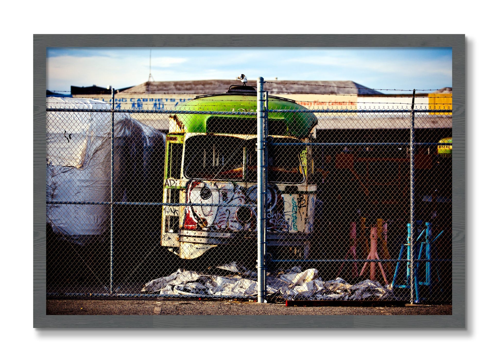 Framed photograph of Retired by Dylan Ozanich, Grey frame, Full Bleed