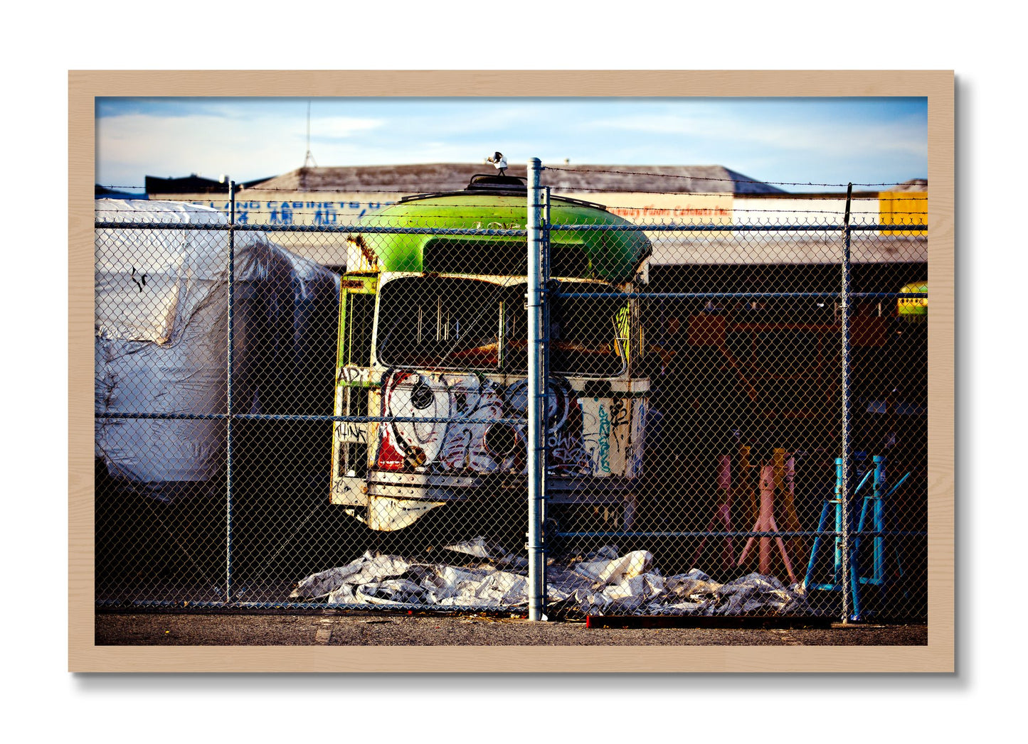 Framed photograph of Retired by Dylan Ozanich, Oak frame, Full Bleed