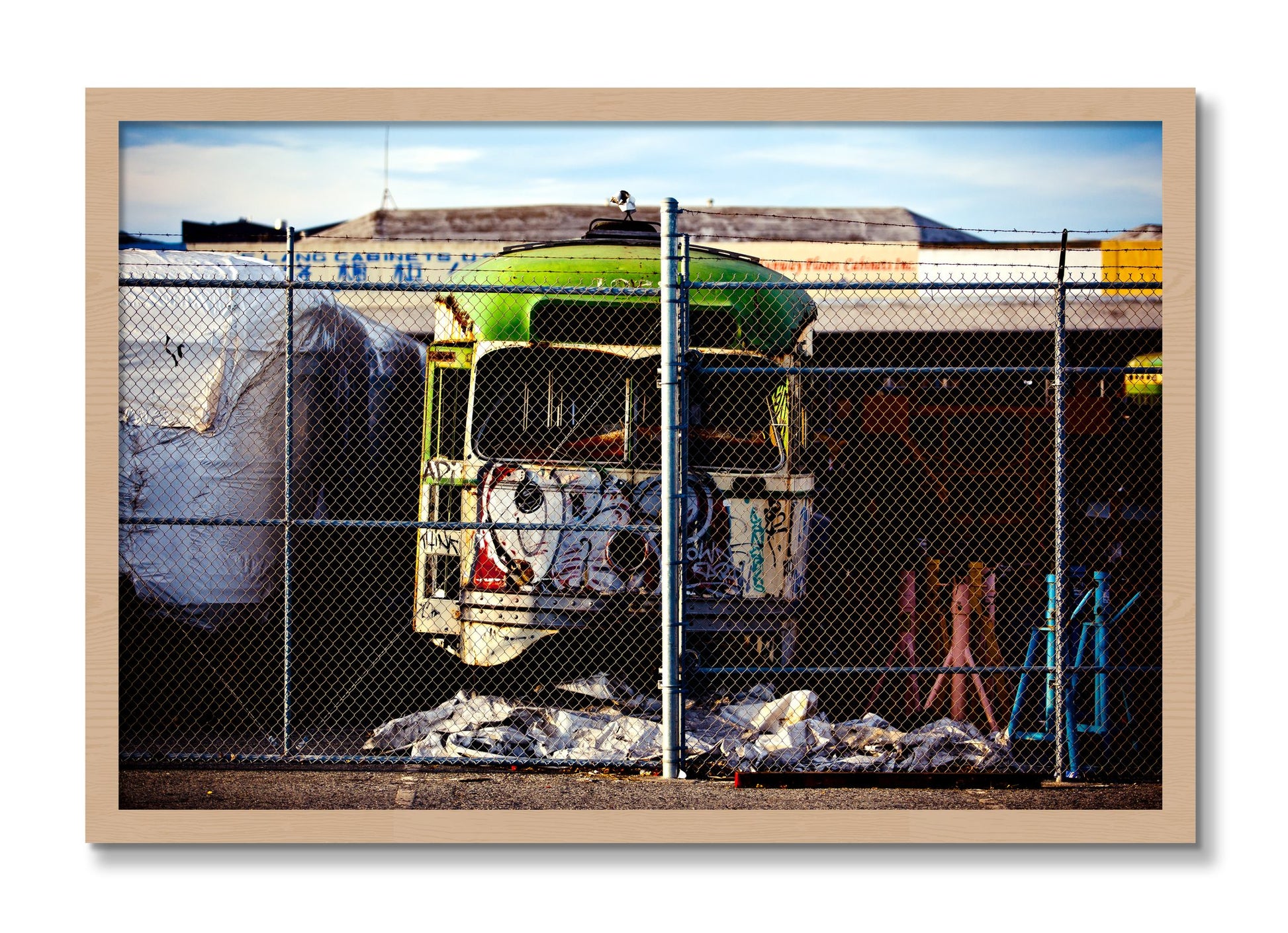 Framed photograph of Retired by Dylan Ozanich, Oak frame, Full Bleed