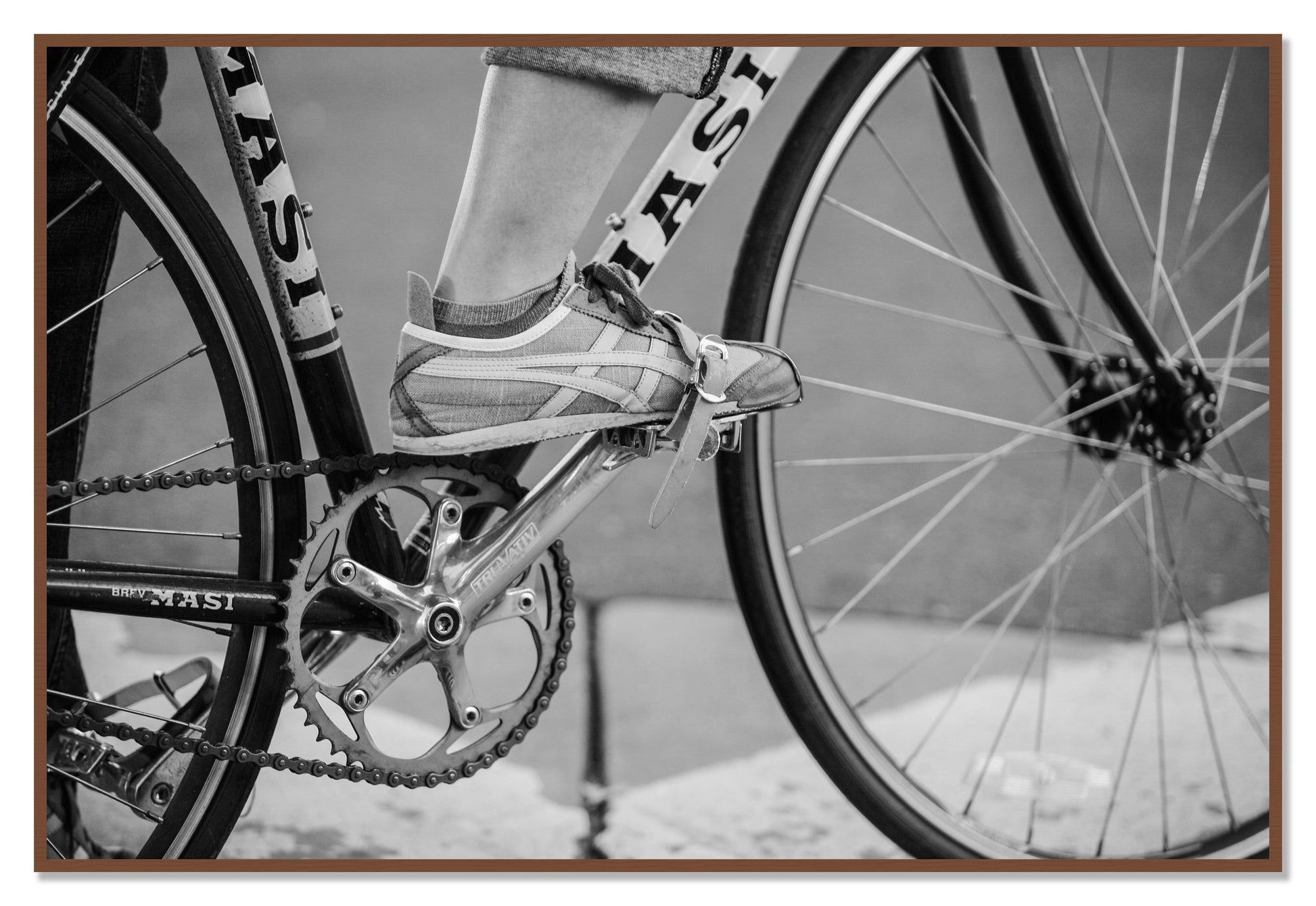 Ride by Dylan Ozanich, 48×72 Full Bleed Print in a Walnut frame