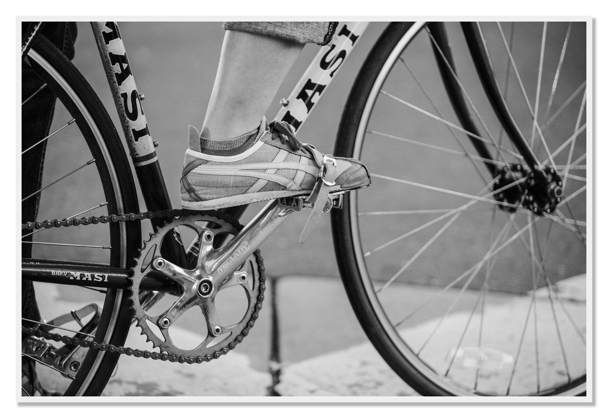 Ride by Dylan Ozanich, 48×72 Full Bleed Print in a White frame