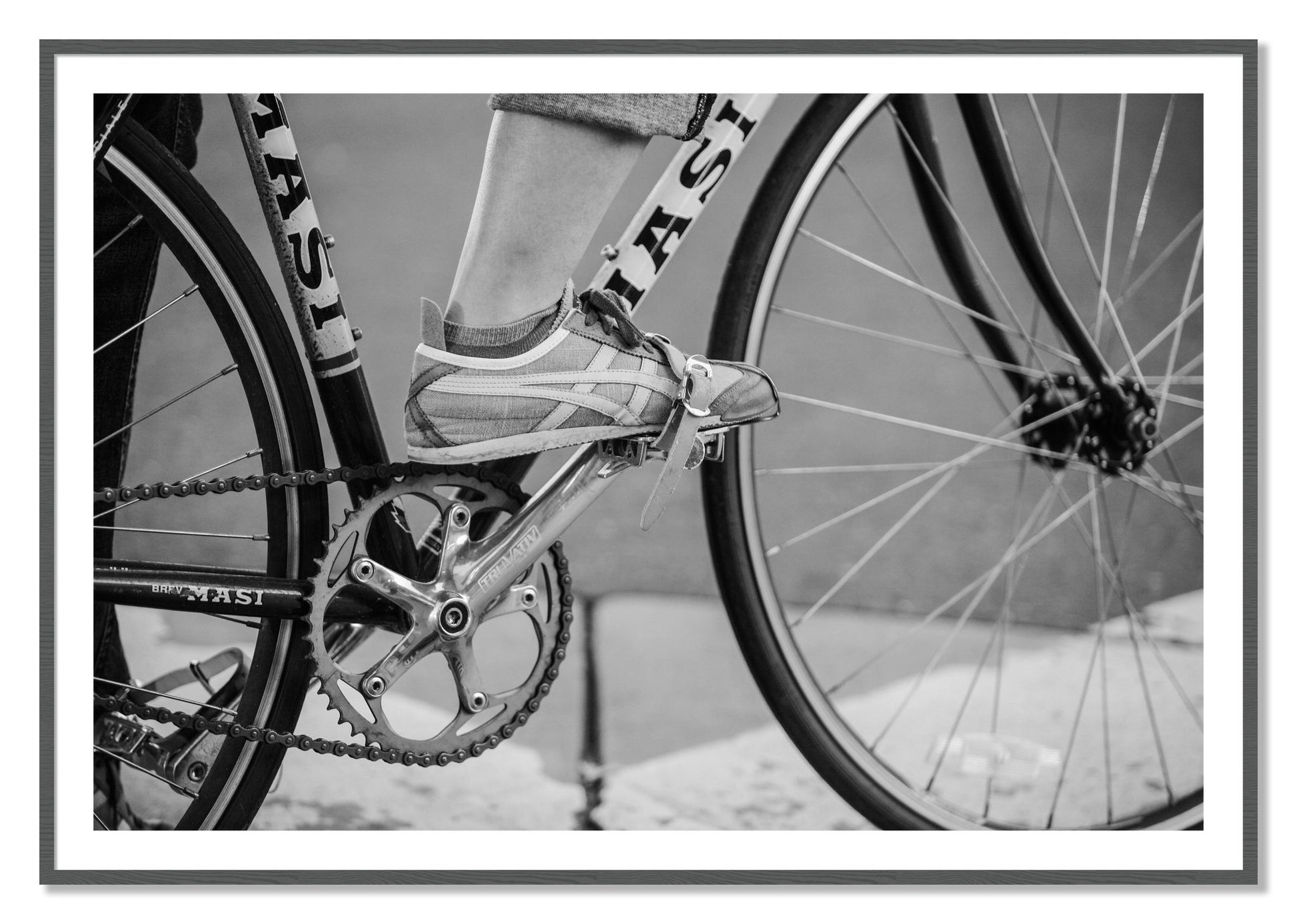Framed photograph of Ride by Dylan Ozanich, Grey frame, Borders