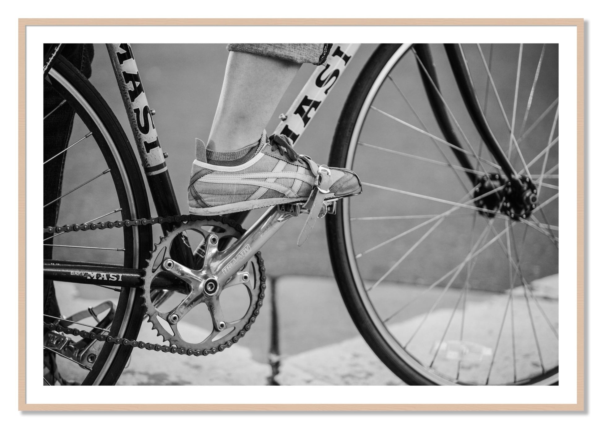 Framed photograph of Ride by Dylan Ozanich, Maple frame, Borders
