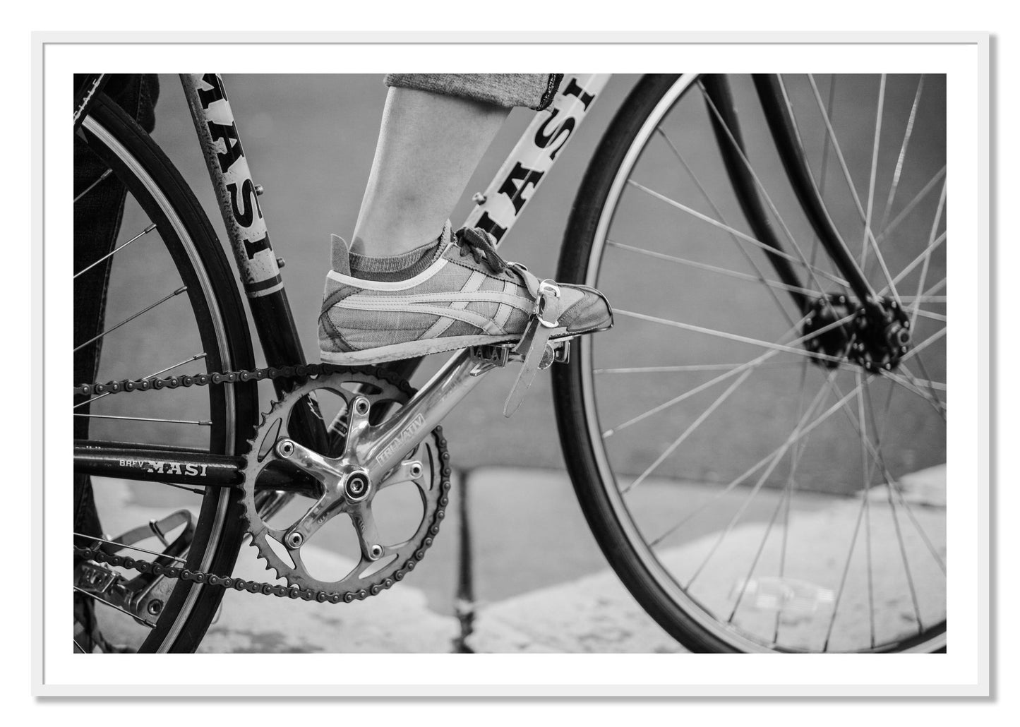Framed photograph of Ride by Dylan Ozanich, White frame, Borders