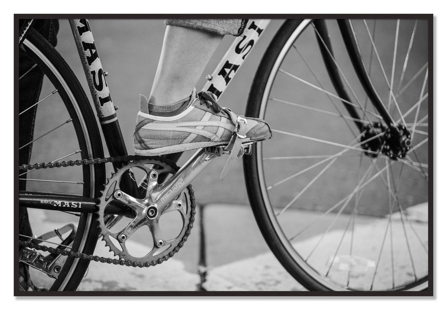 Framed photograph of Ride by Dylan Ozanich, Black Walnut frame, Full Bleed