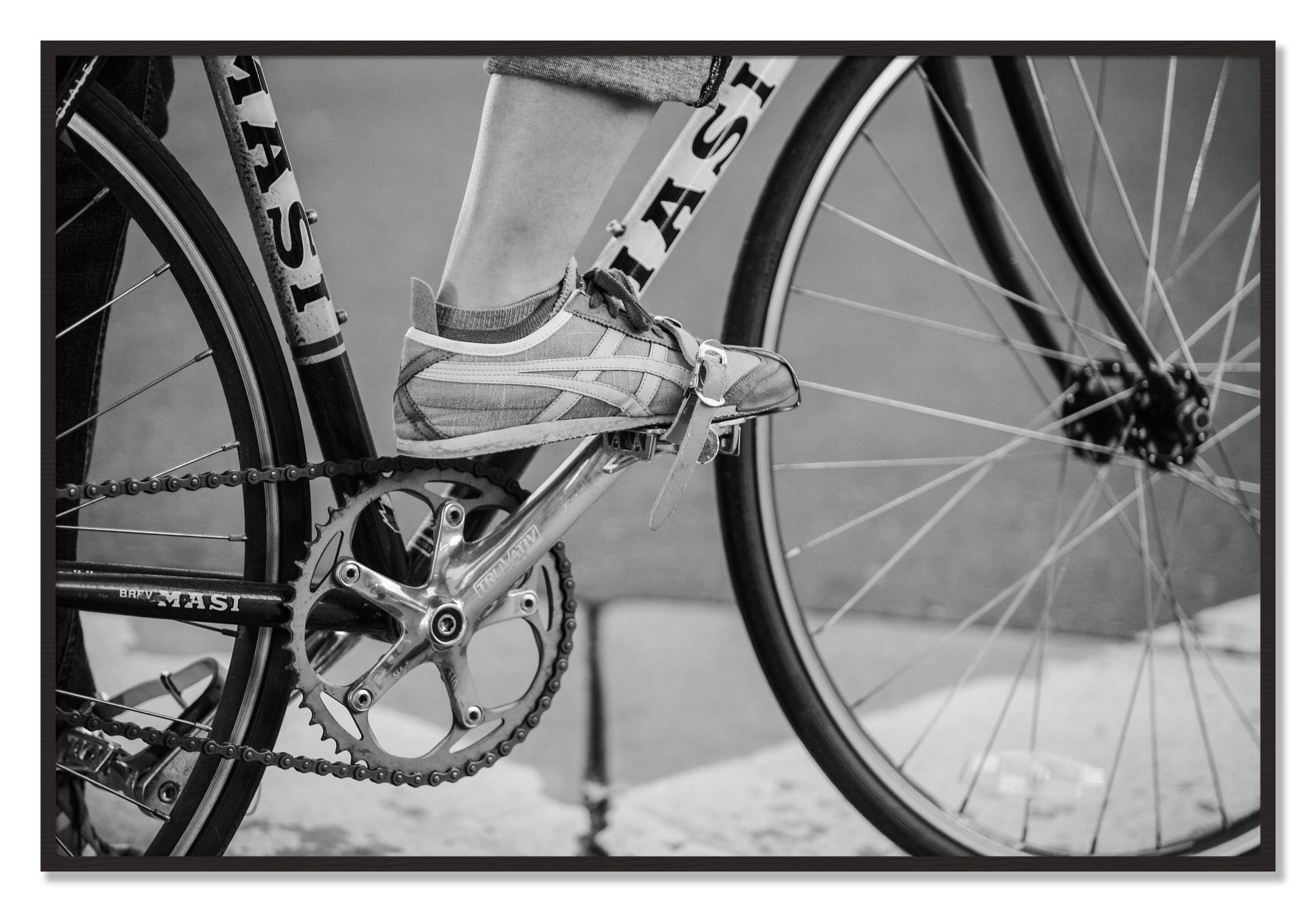Framed photograph of Ride by Dylan Ozanich, Black Walnut frame, Full Bleed