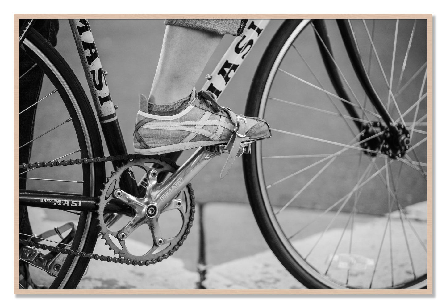 Framed photograph of Ride by Dylan Ozanich, Maple frame, Full Bleed
