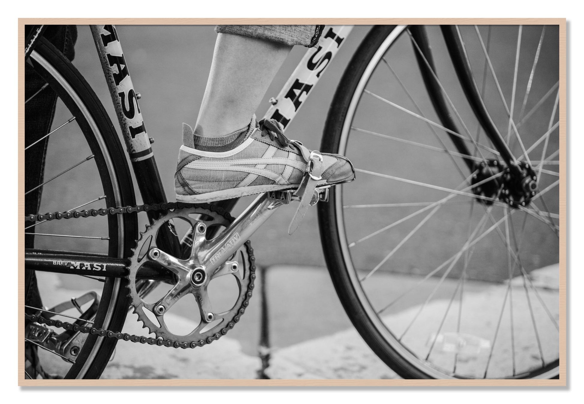 Framed photograph of Ride by Dylan Ozanich, Maple frame, Full Bleed