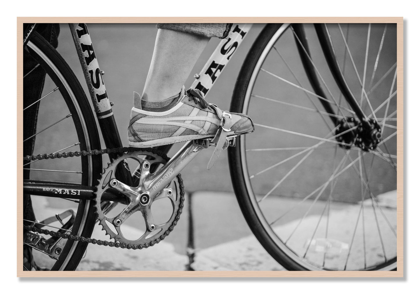 Framed photograph of Ride by Dylan Ozanich, Maple frame, Full Bleed