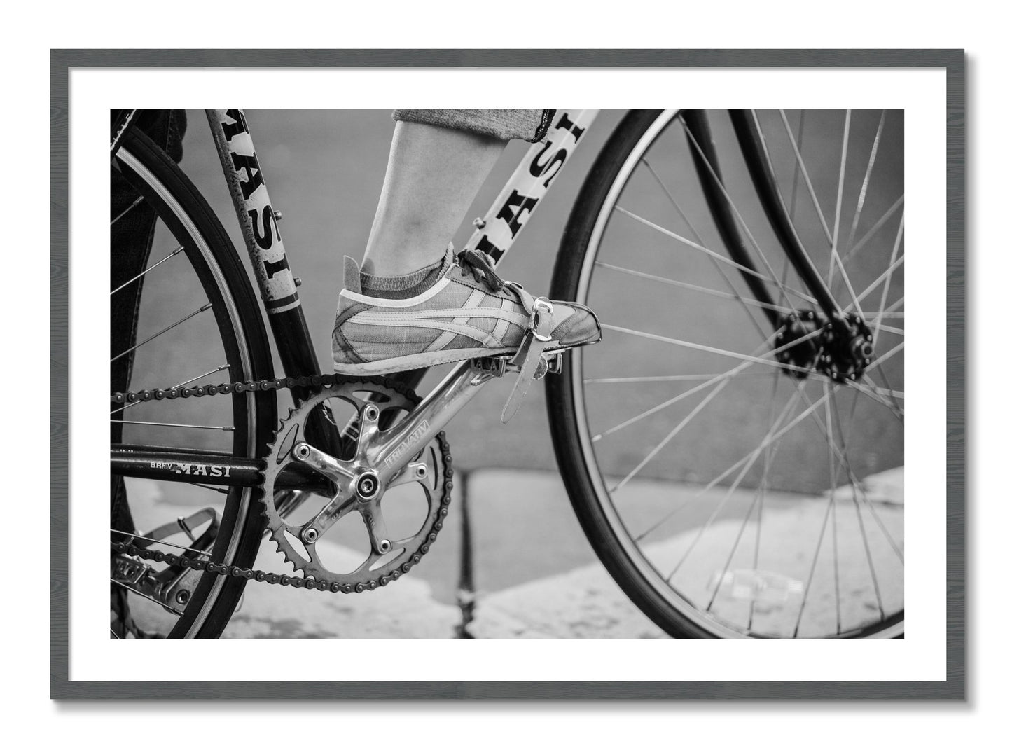 Framed photograph of Ride by Dylan Ozanich, Grey frame, Borders