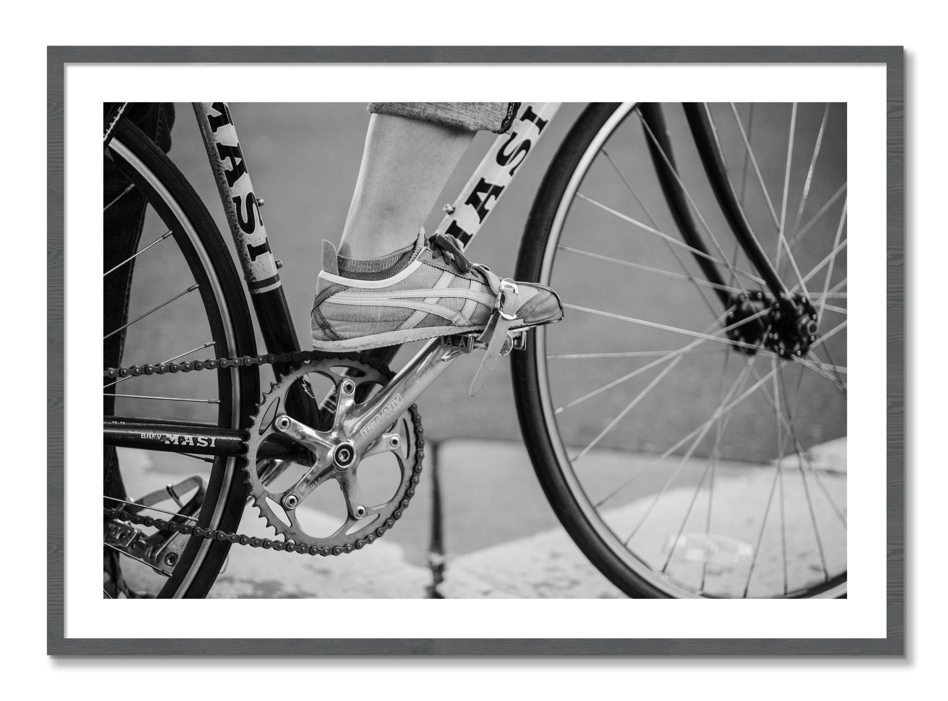 Framed photograph of Ride by Dylan Ozanich, Grey frame, Borders
