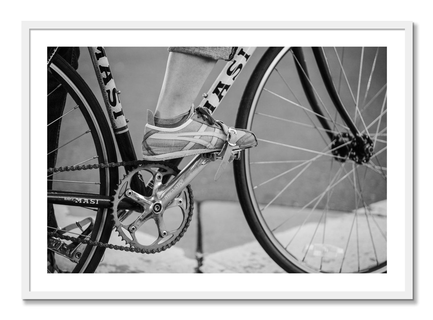 Framed photograph of Ride by Dylan Ozanich, White frame, Borders