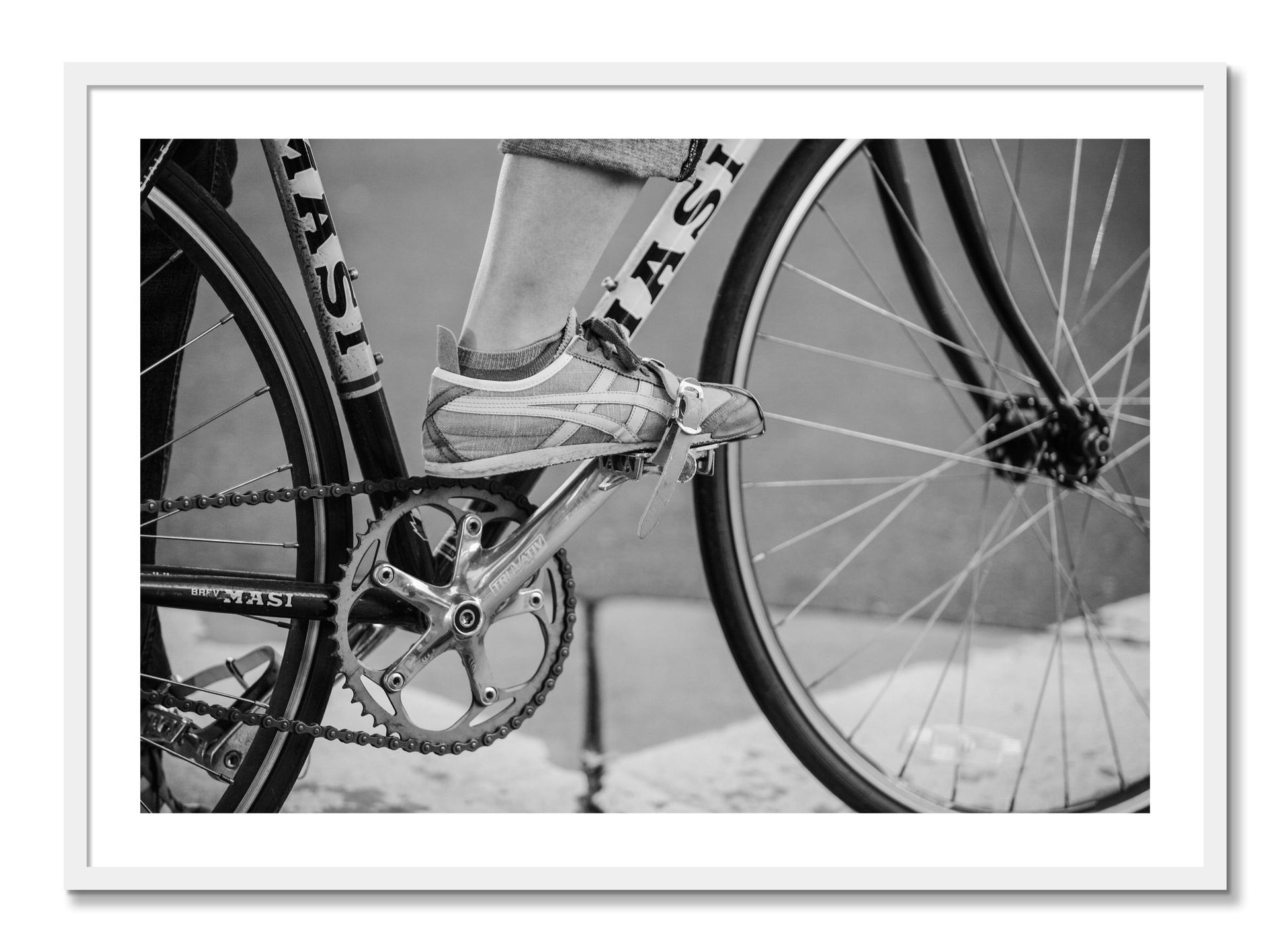 Framed photograph of Ride by Dylan Ozanich, White frame, Borders