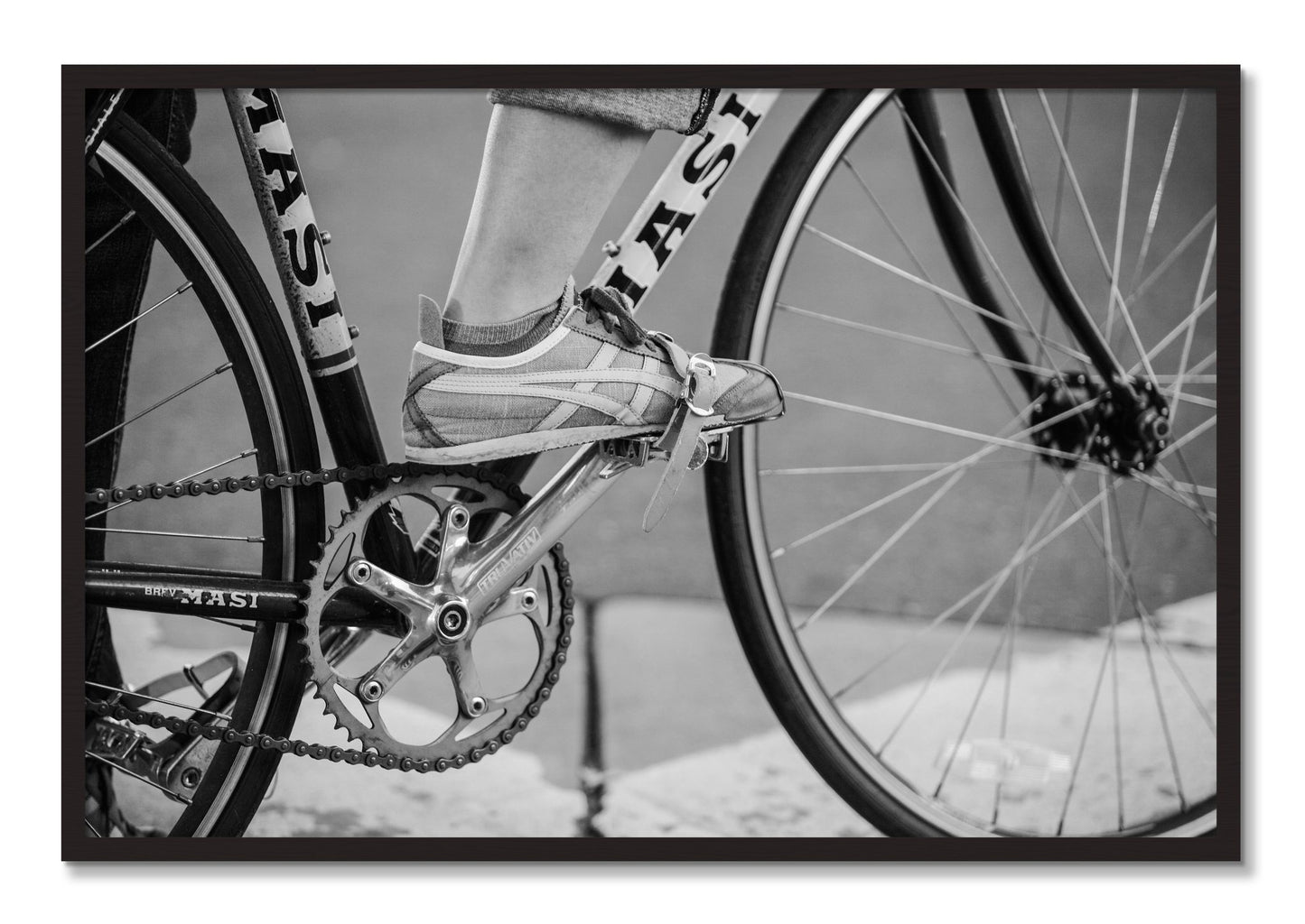 Framed photograph of Ride by Dylan Ozanich, Black Walnut frame, Full Bleed