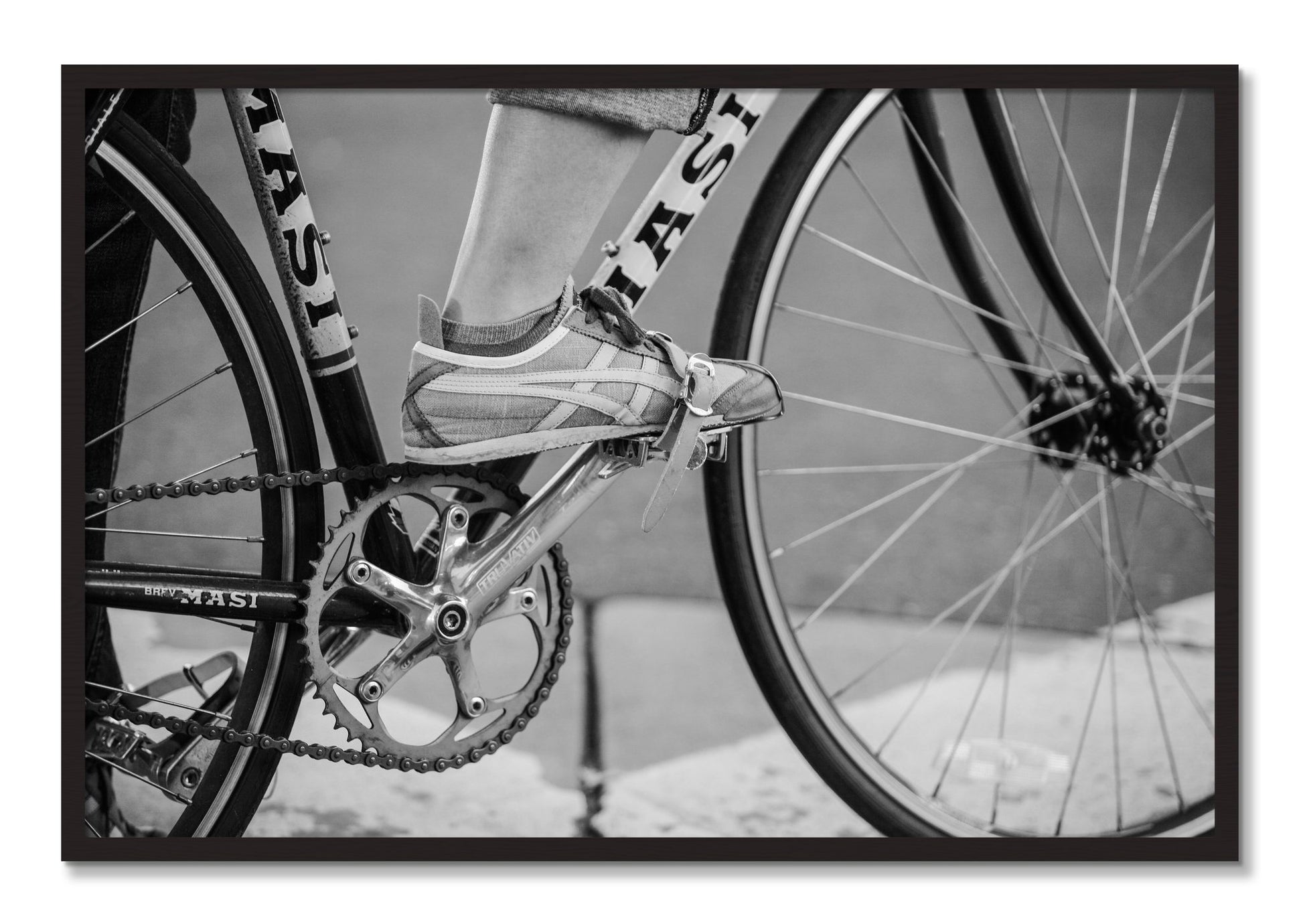 Framed photograph of Ride by Dylan Ozanich, Black Walnut frame, Full Bleed
