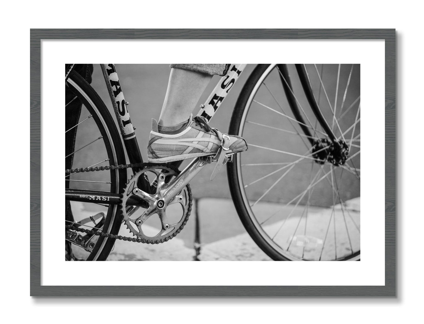 Framed photograph of Ride by Dylan Ozanich, Grey frame, Borders