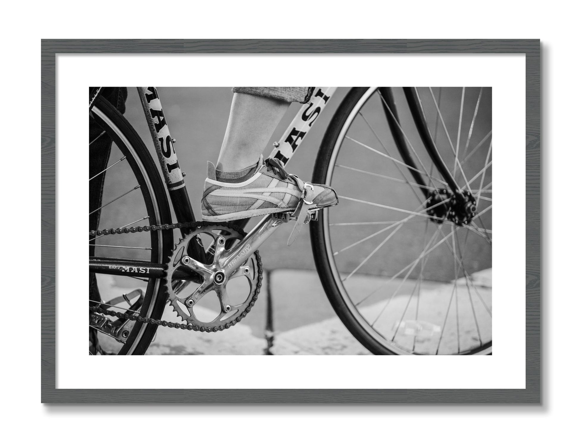 Framed photograph of Ride by Dylan Ozanich, Grey frame, Borders
