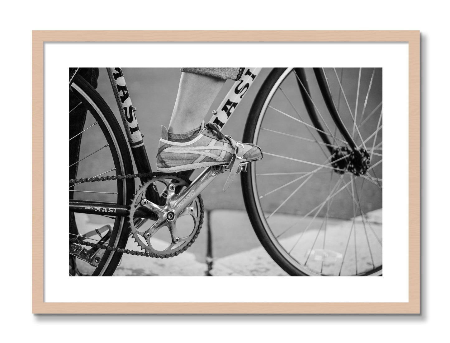 Framed photograph of Ride by Dylan Ozanich, Maple frame, Borders