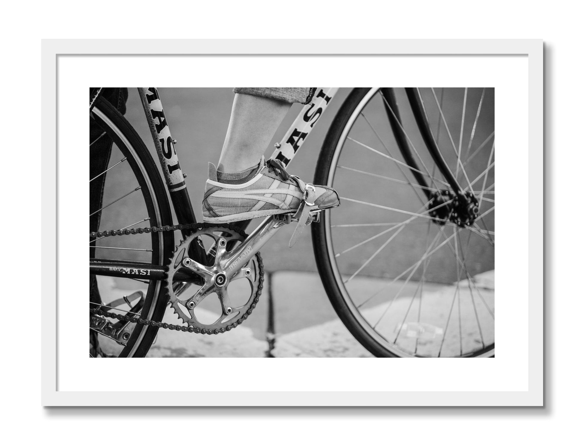 Framed photograph of Ride by Dylan Ozanich, White frame, Borders