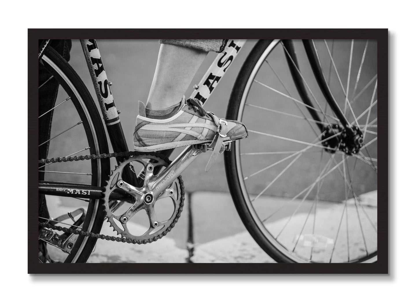 Framed photograph of Ride by Dylan Ozanich, Black Walnut frame, Full Bleed