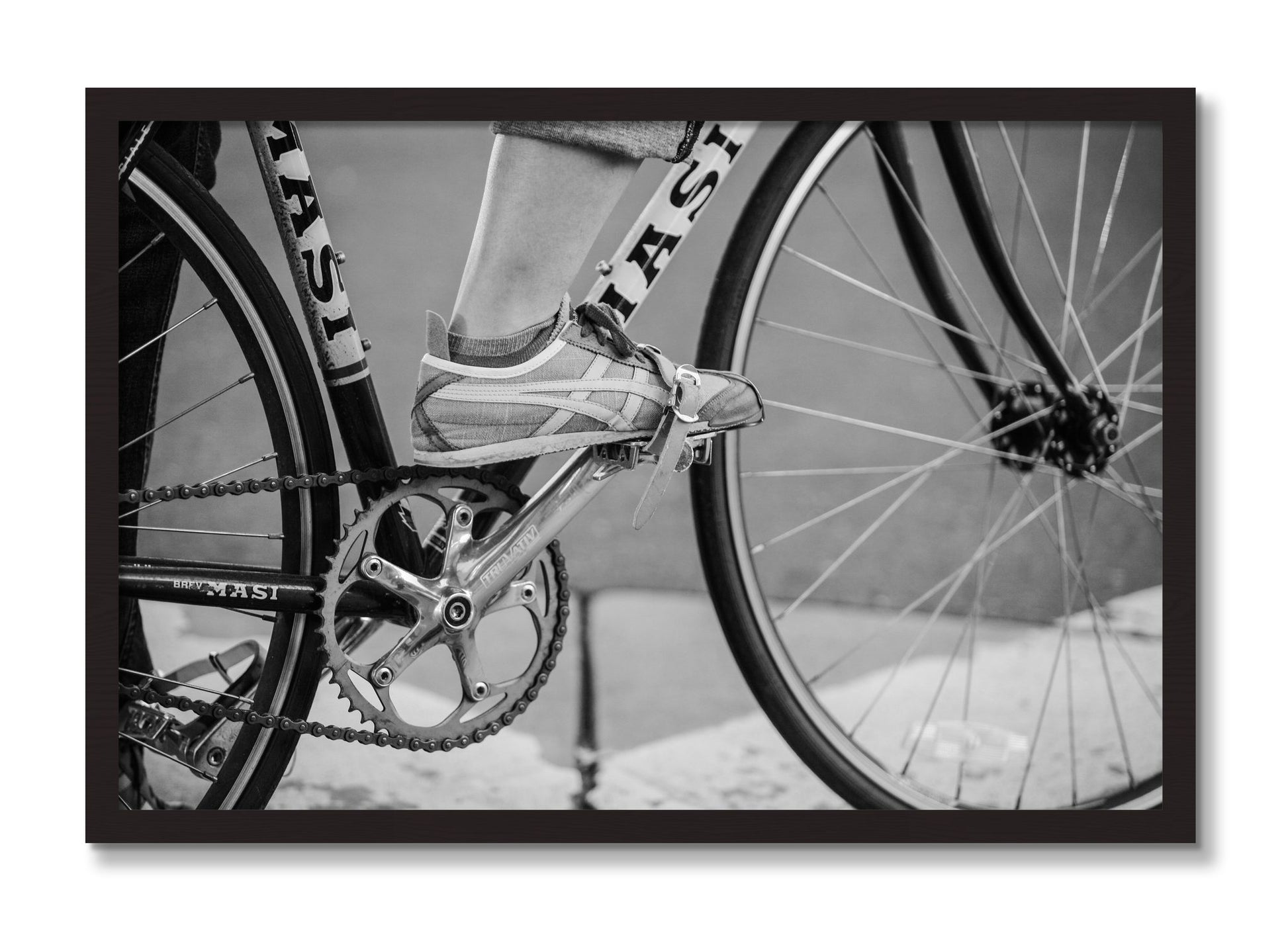 Framed photograph of Ride by Dylan Ozanich, Black Walnut frame, Full Bleed