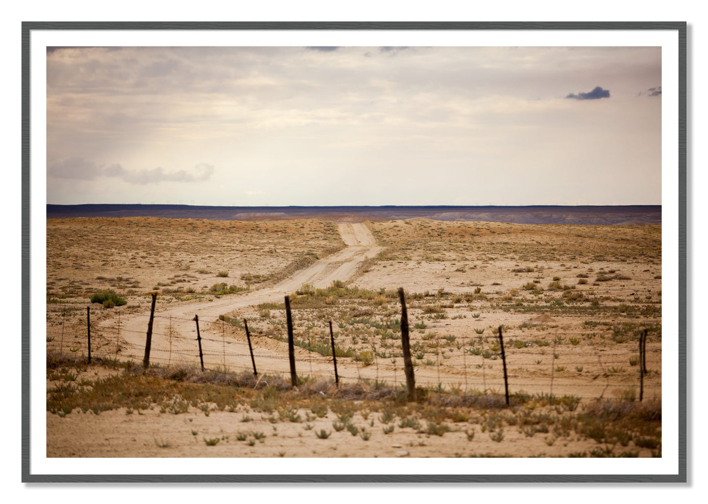 Road To Nowhere by Dylan Ozanich, 48×72 print with a White Border in a Grey frame