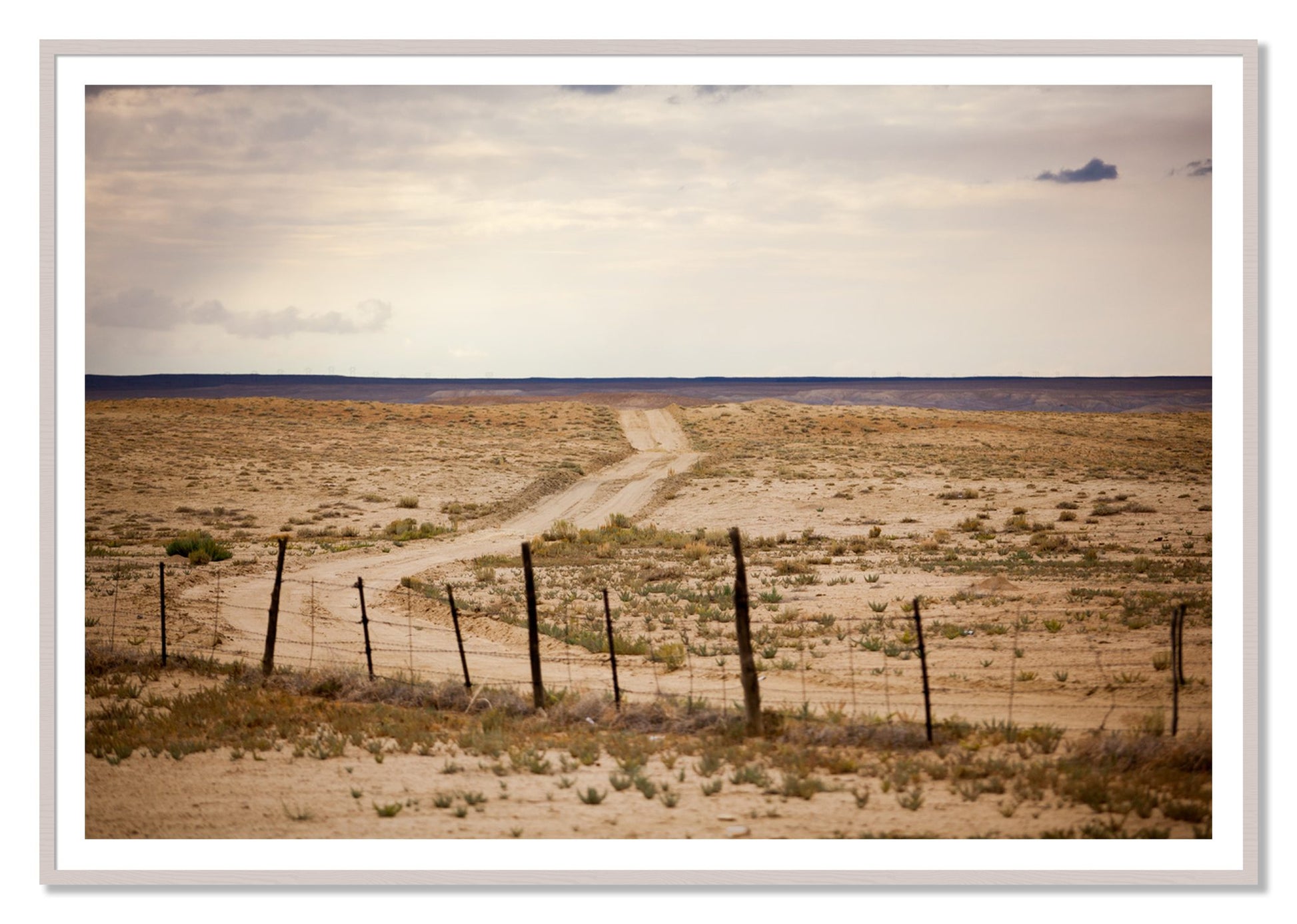 Road To Nowhere by Dylan Ozanich, 48×72 print with a White Border in a White Maple frame