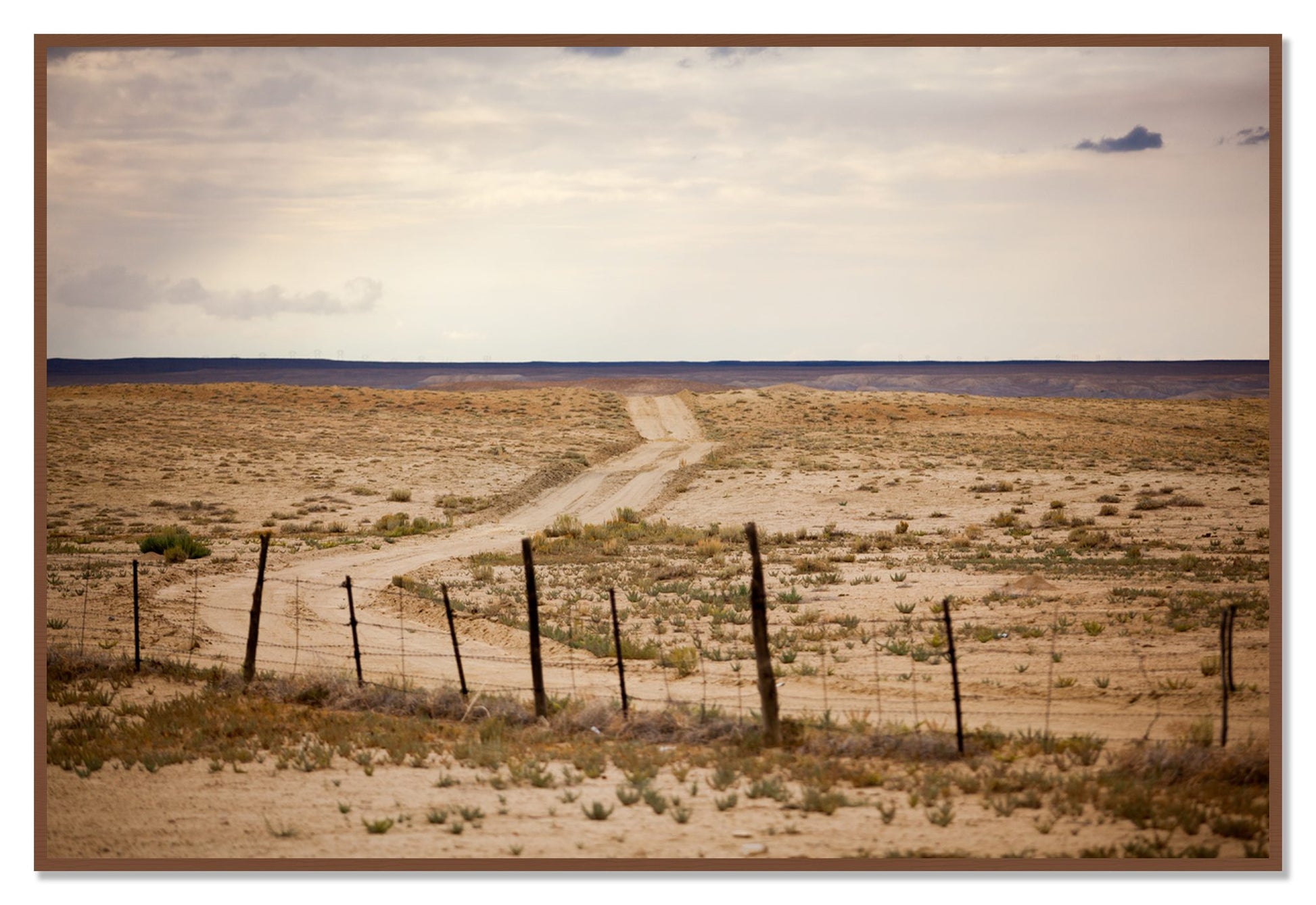 Road To Nowhere by Dylan Ozanich, 48×72 Full Bleed Print in a Walnut frame