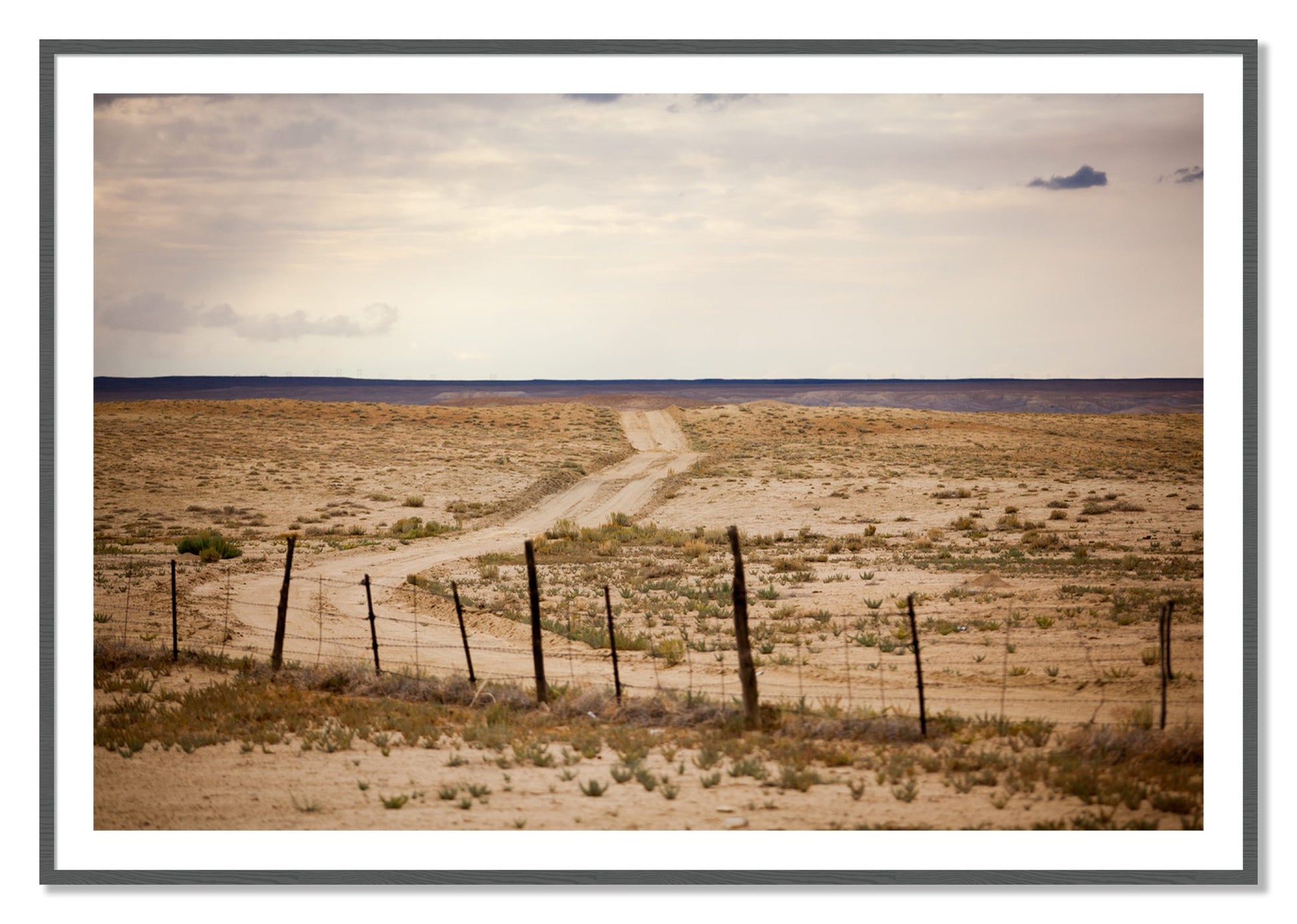 Framed photograph of Road To Nowhere by Dylan Ozanich, Grey frame, Borders