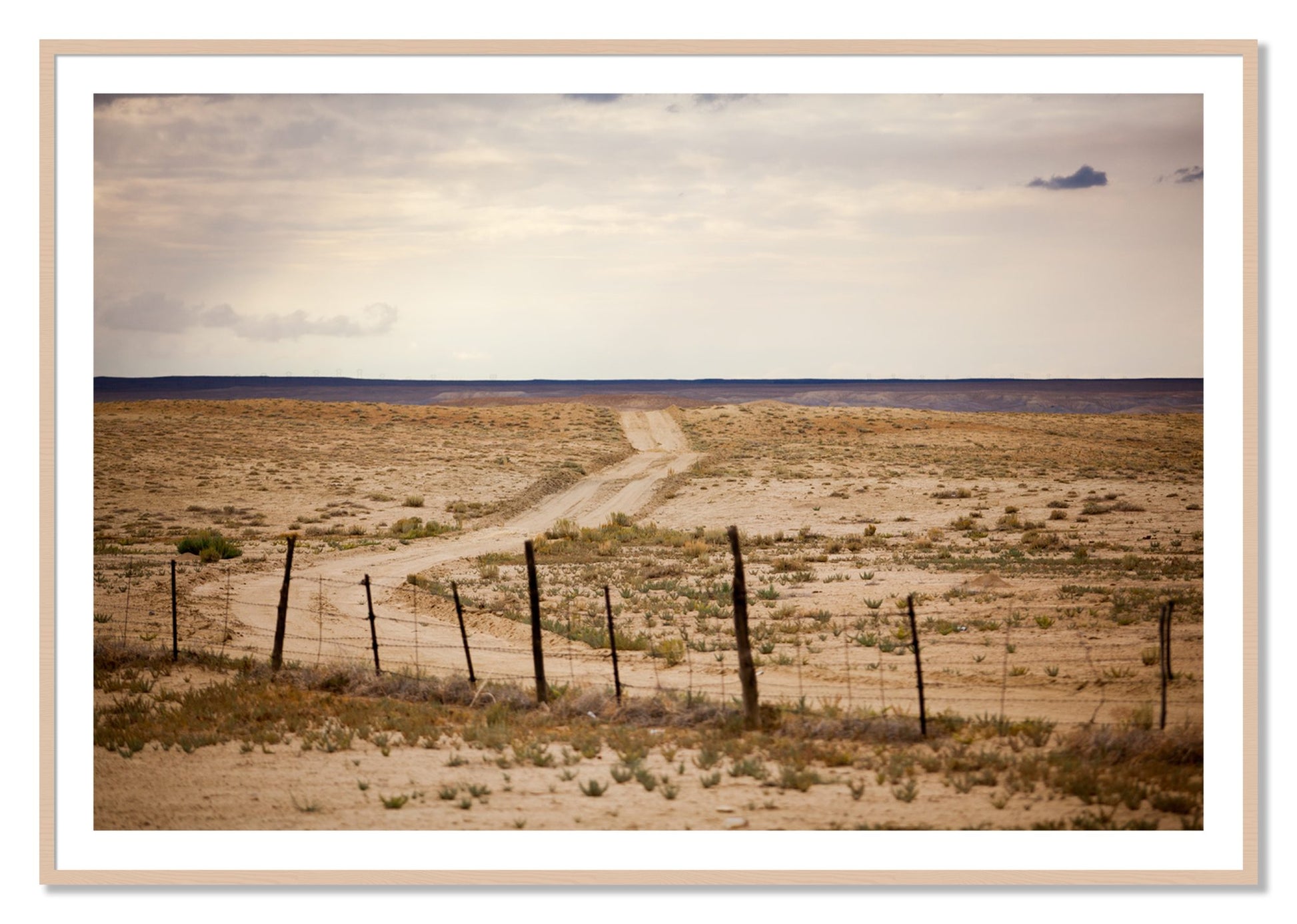 Framed photograph of Road To Nowhere by Dylan Ozanich, Maple frame, Borders