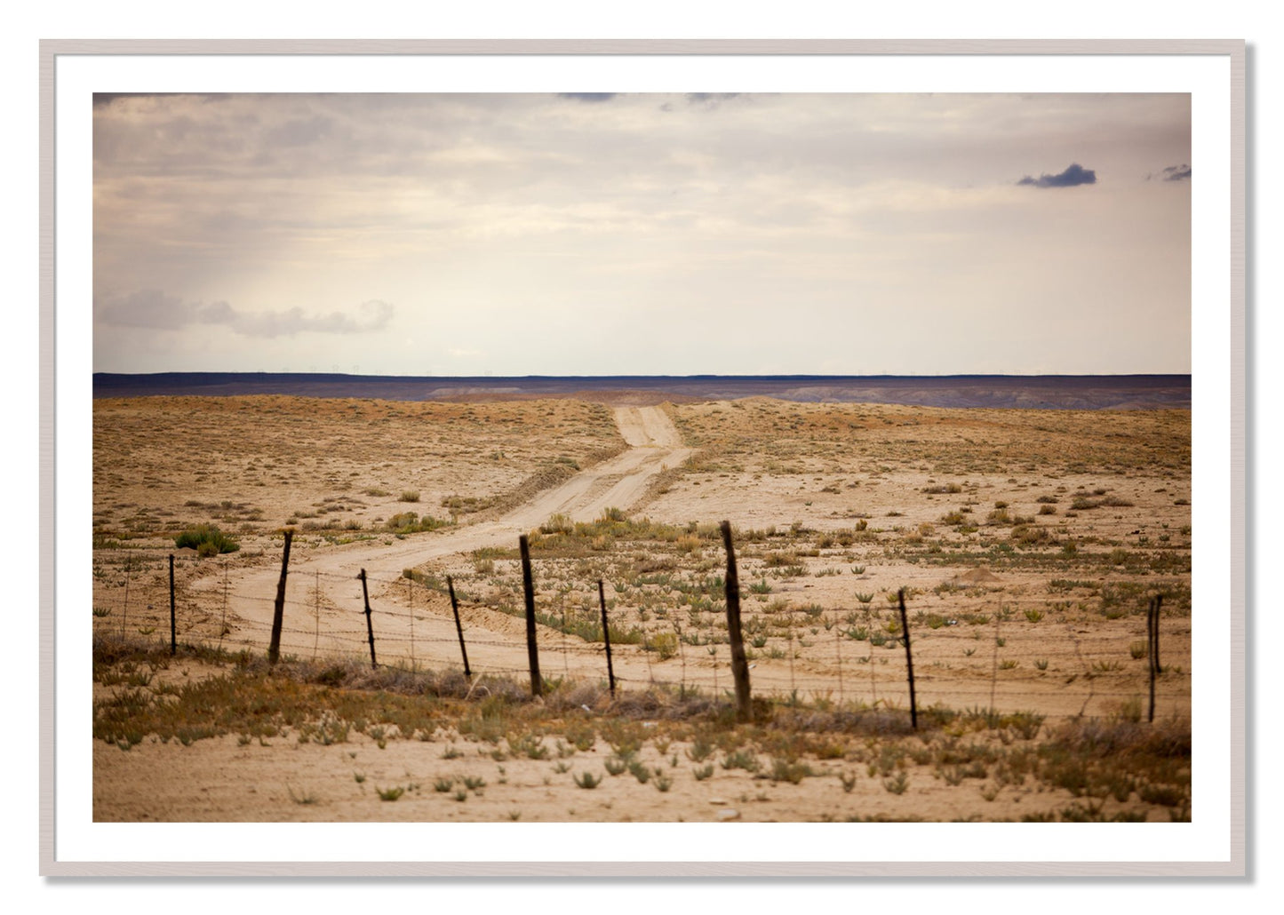 Framed photograph of Road To Nowhere by Dylan Ozanich, White Maple frame, Borders