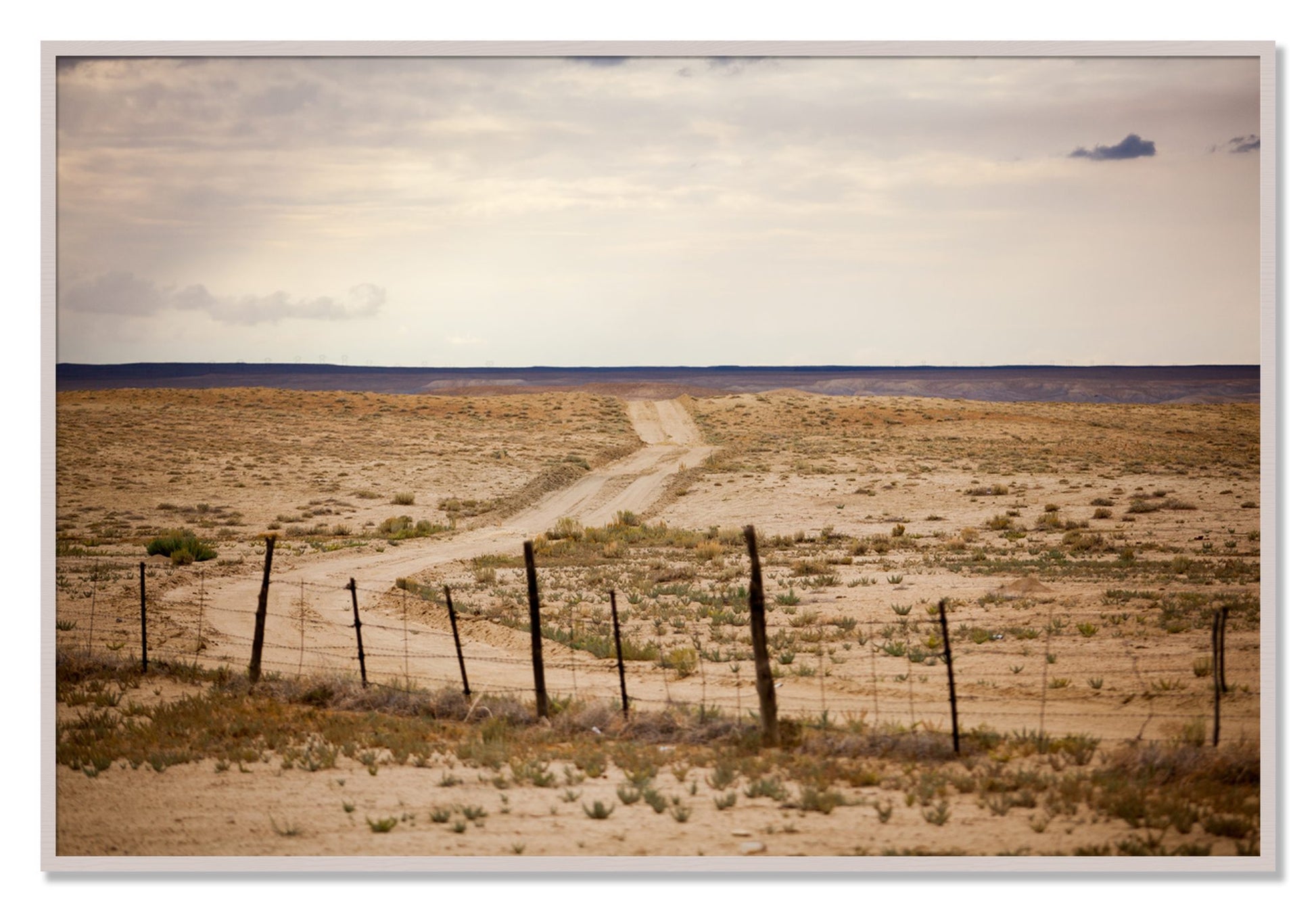Framed photograph of Road To Nowhere by Dylan Ozanich, White Maple frame, Full Bleed