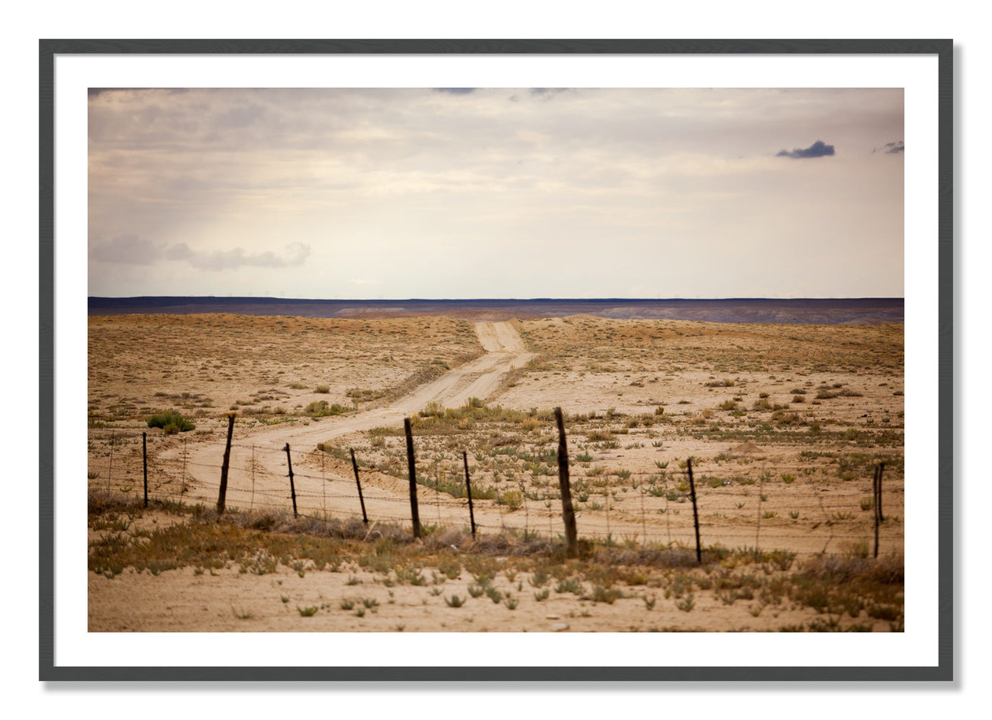 Framed photograph of Road To Nowhere by Dylan Ozanich, Grey frame, Borders