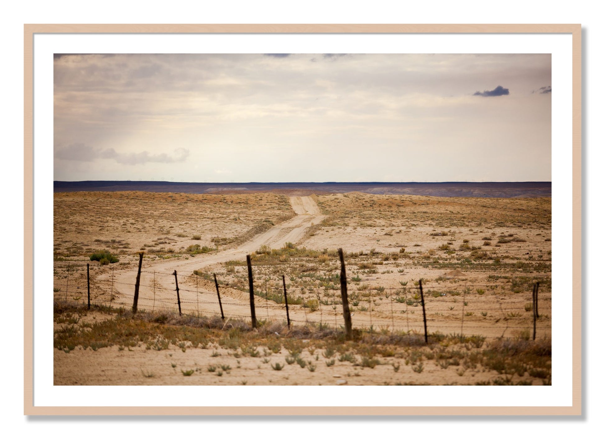 Framed photograph of Road To Nowhere by Dylan Ozanich, Maple frame, Borders
