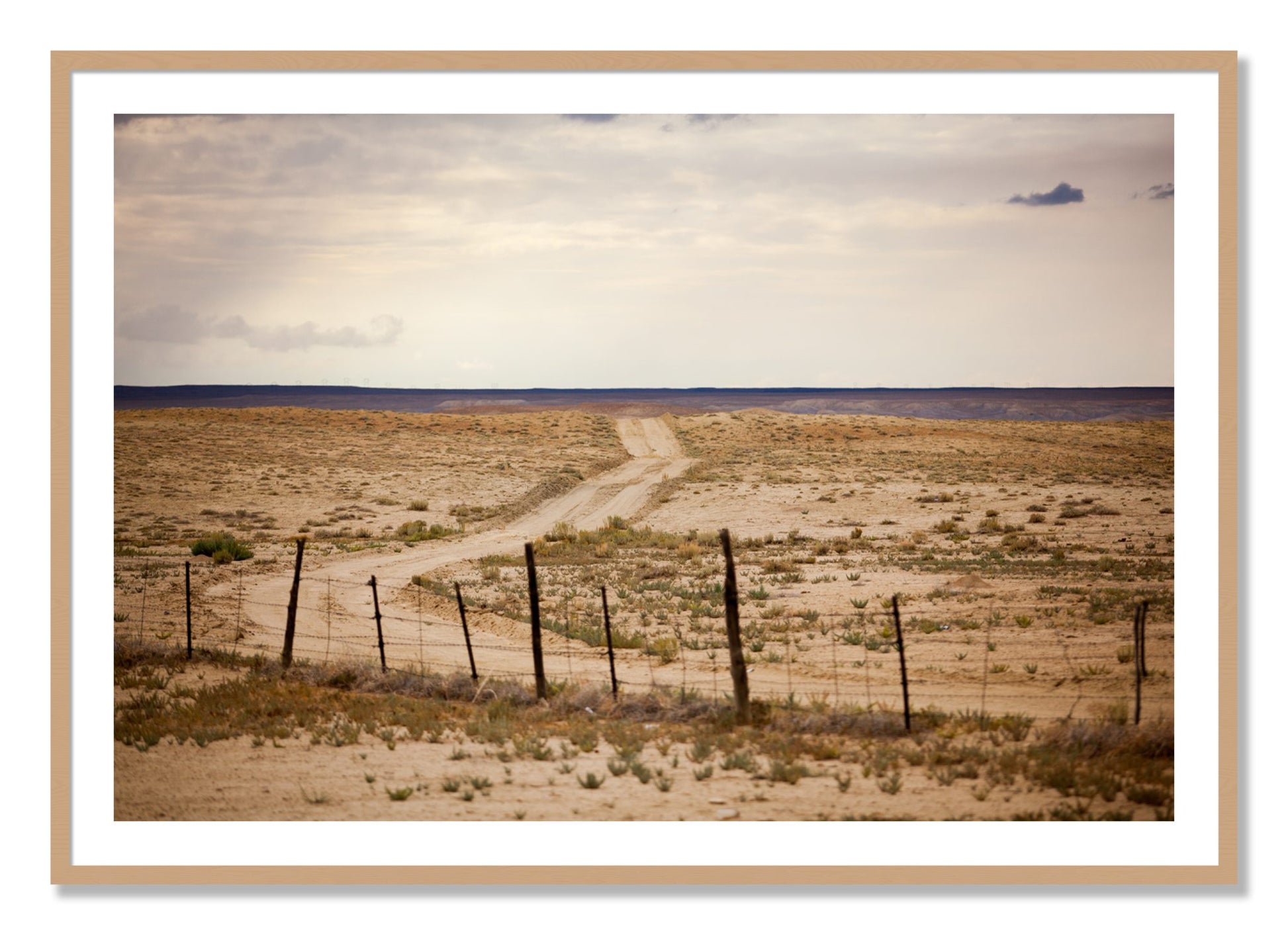 Framed photograph of Road To Nowhere by Dylan Ozanich, Oak frame, Borders