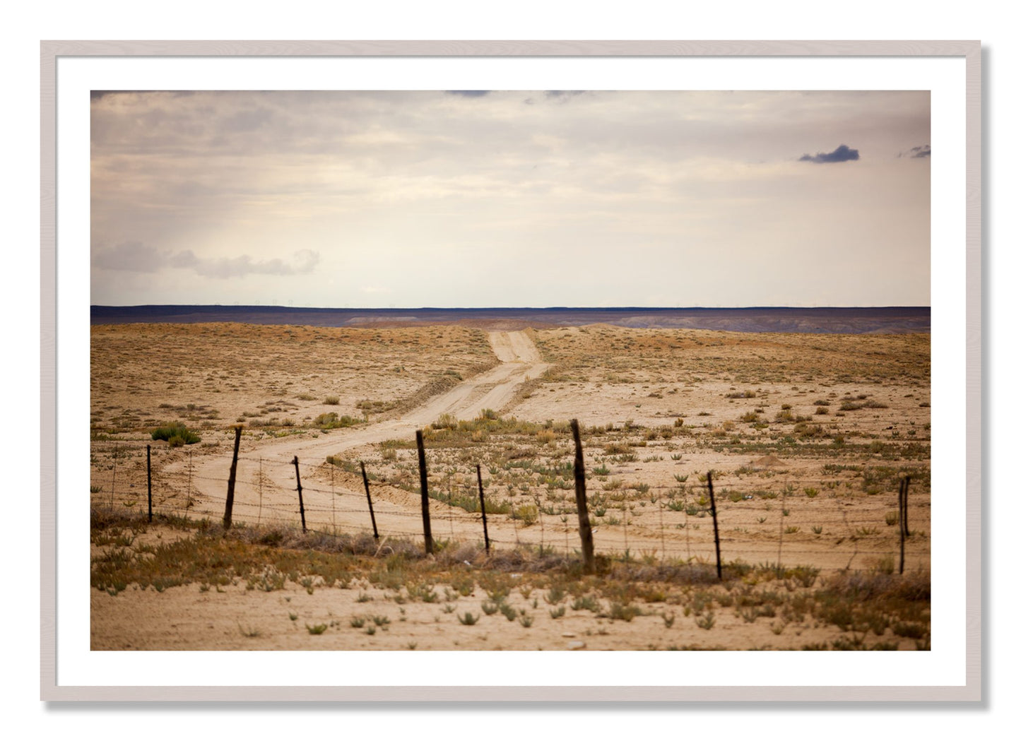Framed photograph of Road To Nowhere by Dylan Ozanich, White Maple frame, Borders