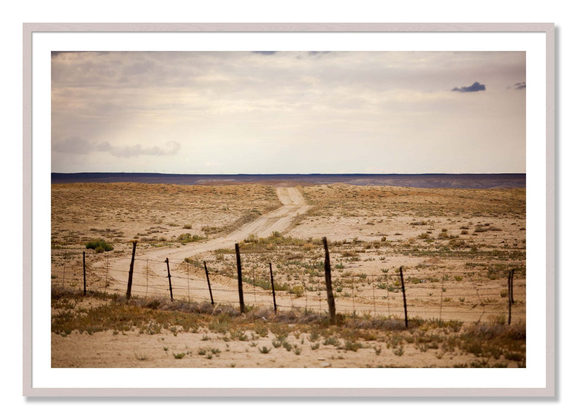 Framed photograph of Road To Nowhere by Dylan Ozanich, White Maple frame, Borders