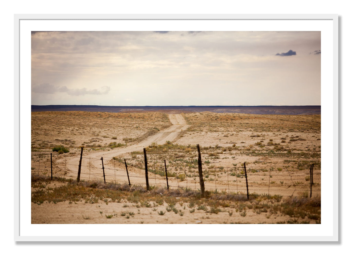 Framed photograph of Road To Nowhere by Dylan Ozanich, White frame, Borders