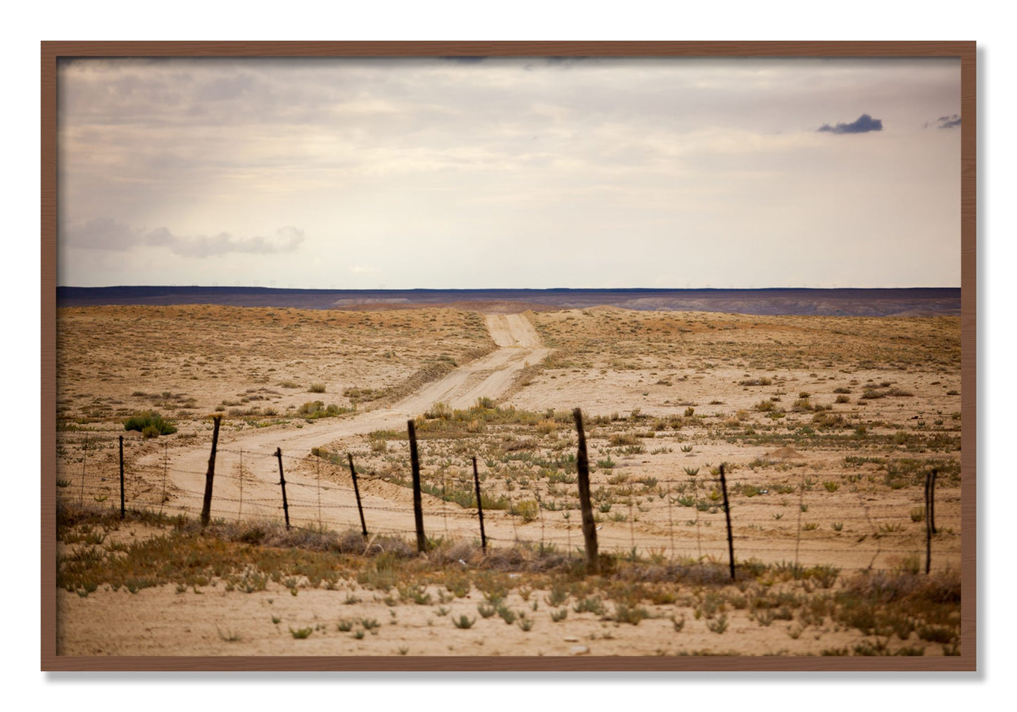 Framed photograph of Road To Nowhere by Dylan Ozanich, Walnut frame, Full Bleed