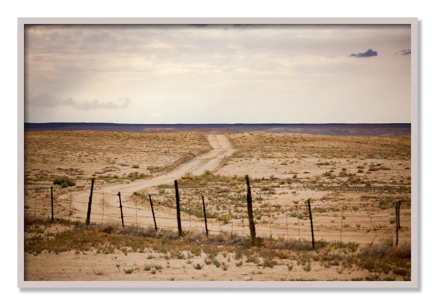 Framed photograph of Road To Nowhere by Dylan Ozanich, White Maple frame, Full Bleed