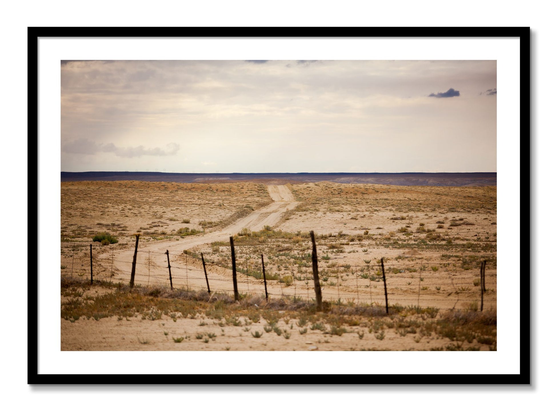 Framed photograph of Road To Nowhere by Dylan Ozanich, Black frame, Borders