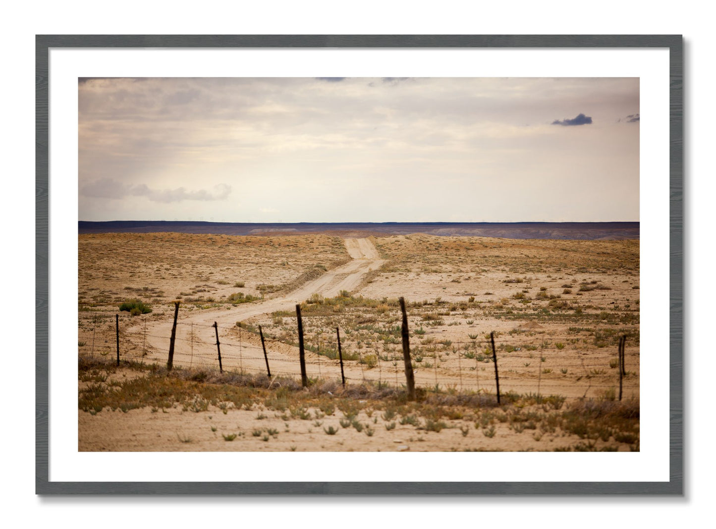 Framed photograph of Road To Nowhere by Dylan Ozanich, Grey frame, Borders