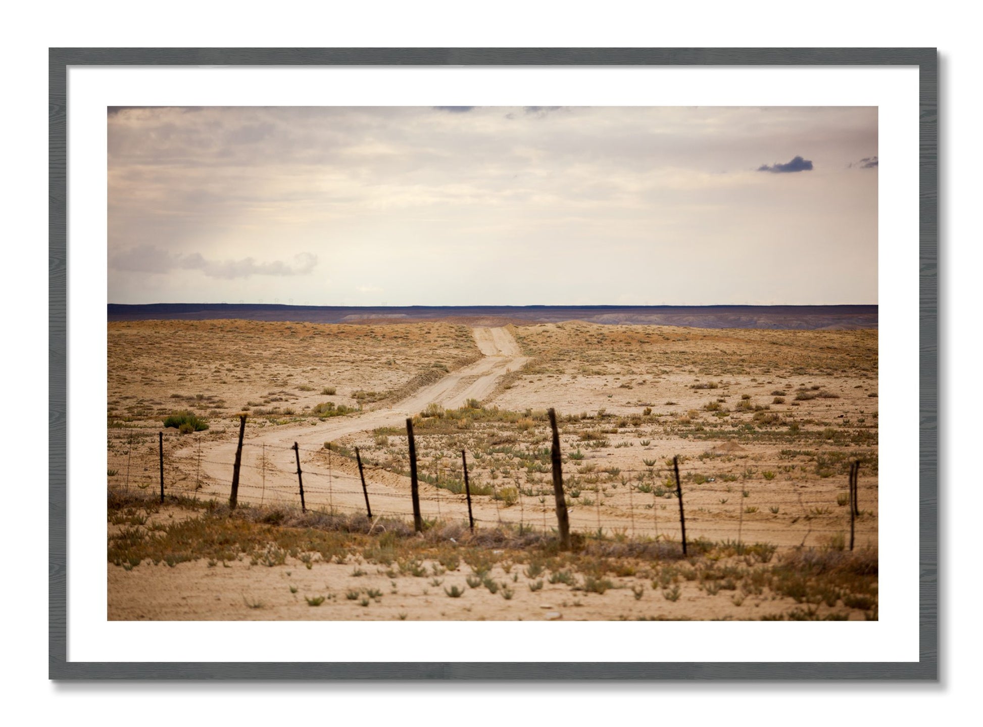Framed photograph of Road To Nowhere by Dylan Ozanich, Grey frame, Borders