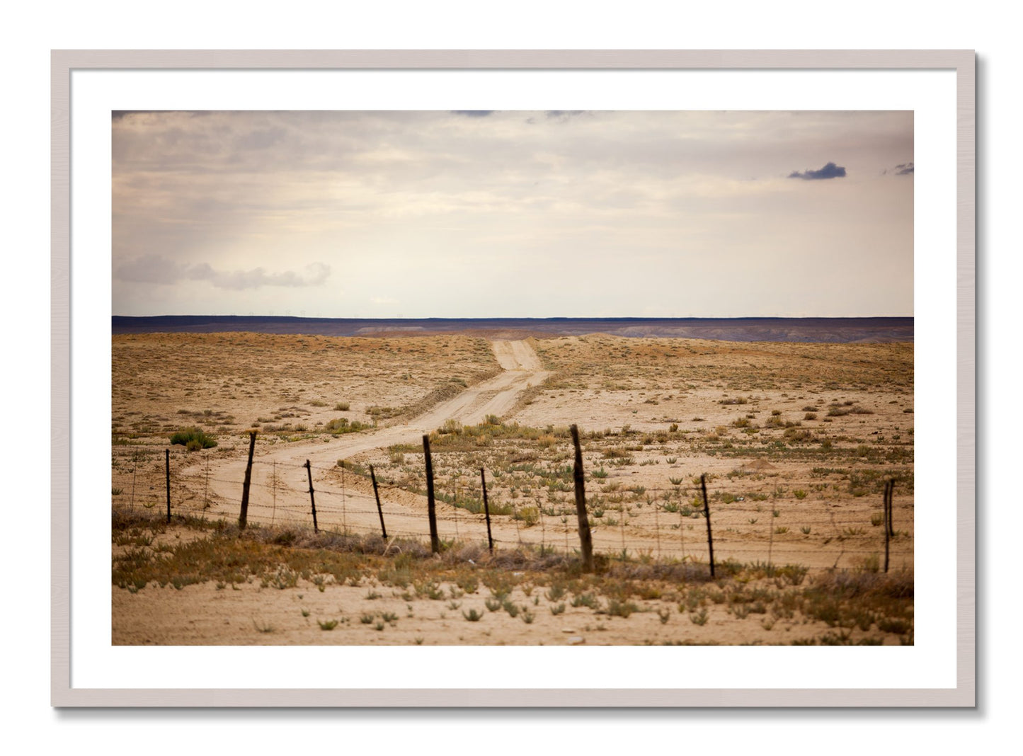 Framed photograph of Road To Nowhere by Dylan Ozanich, White Maple frame, Borders