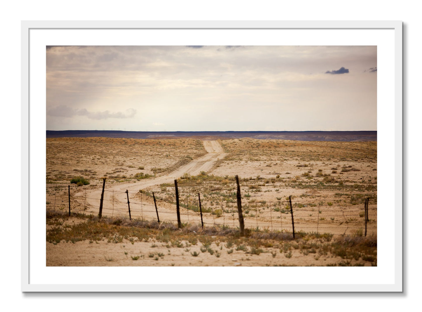 Framed photograph of Road To Nowhere by Dylan Ozanich, White frame, Borders