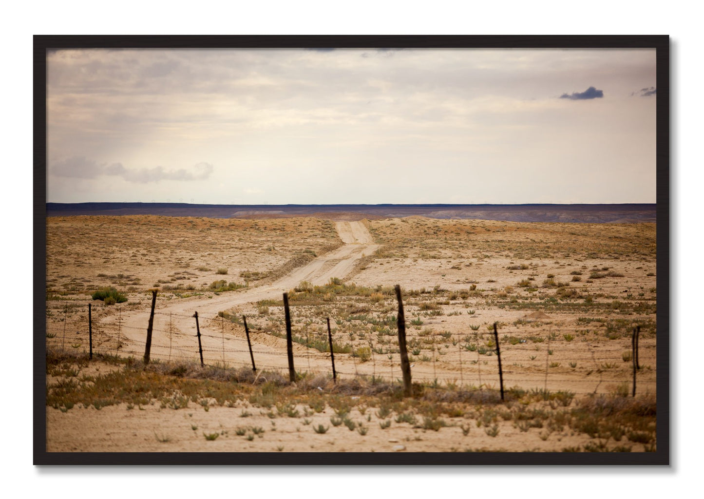 Framed photograph of Road To Nowhere by Dylan Ozanich, Black Walnut frame, Full Bleed