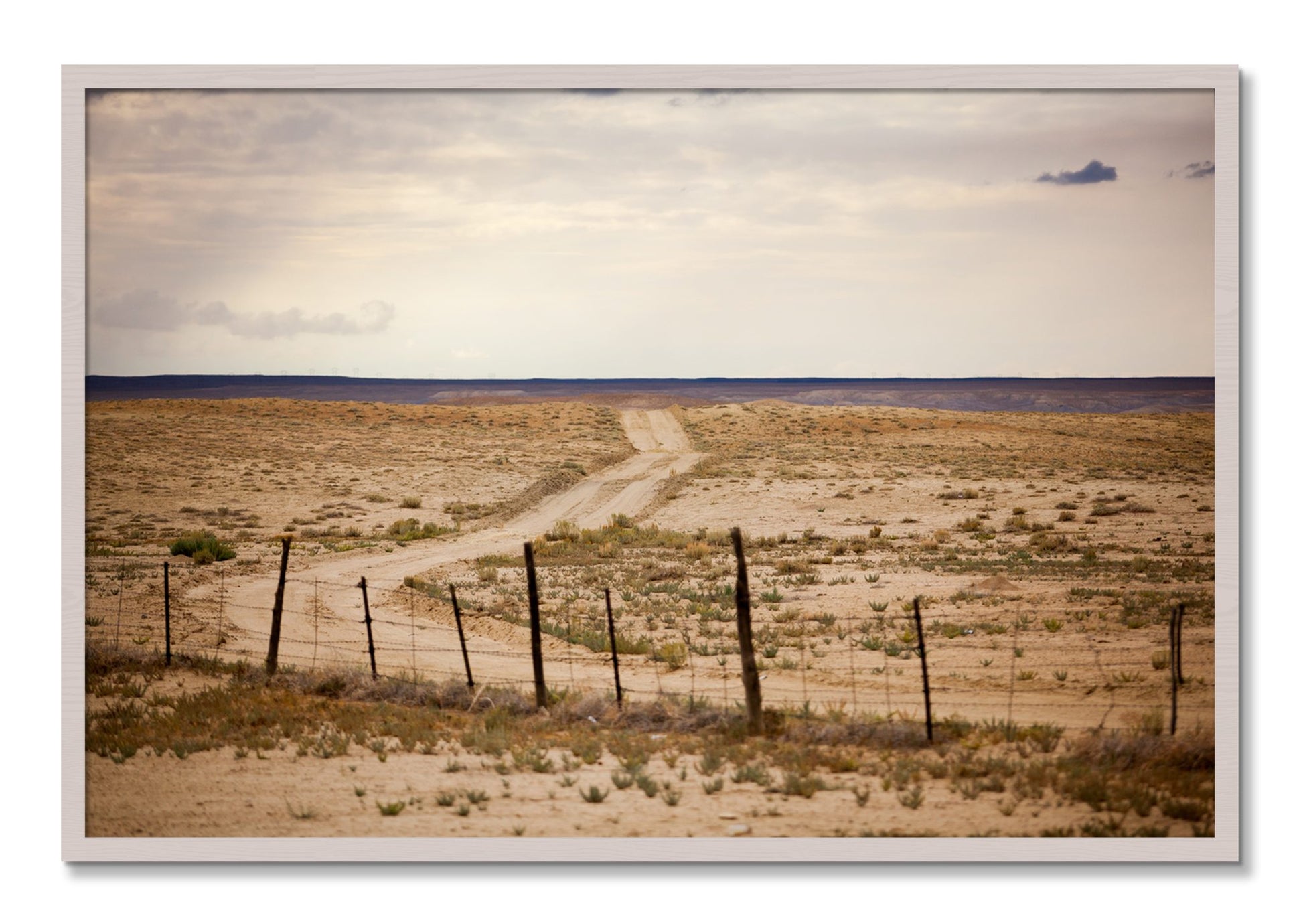 Framed photograph of Road To Nowhere by Dylan Ozanich, White Maple frame, Full Bleed