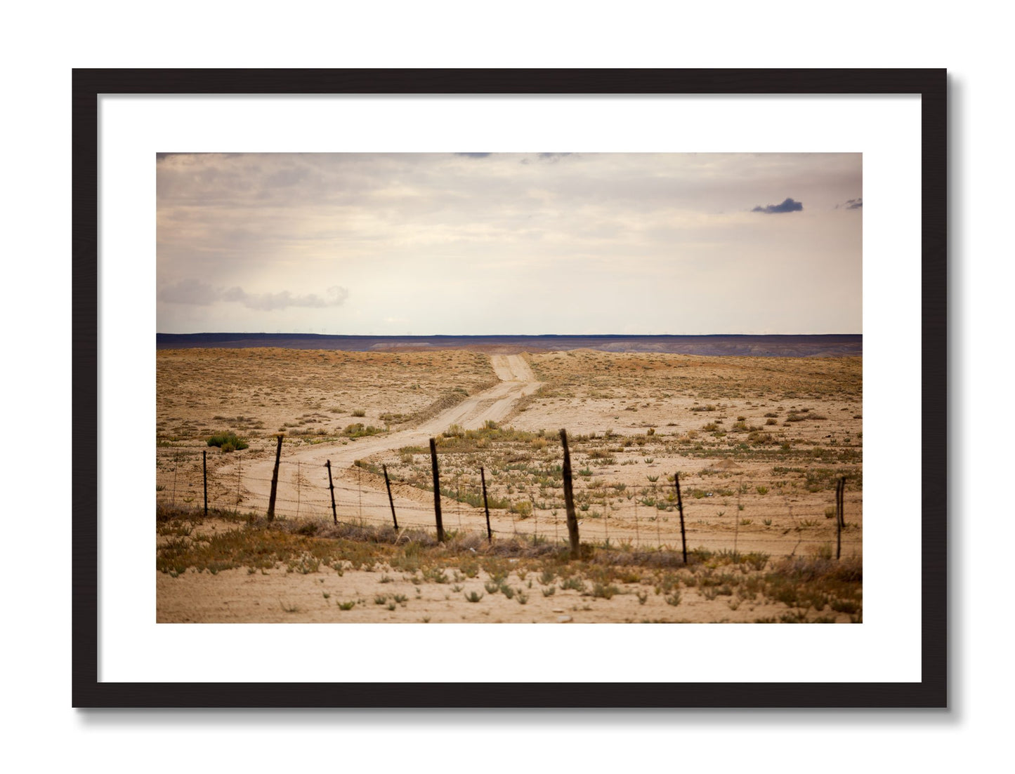 Framed photograph of Road To Nowhere by Dylan Ozanich, Black Walnut frame, Borders