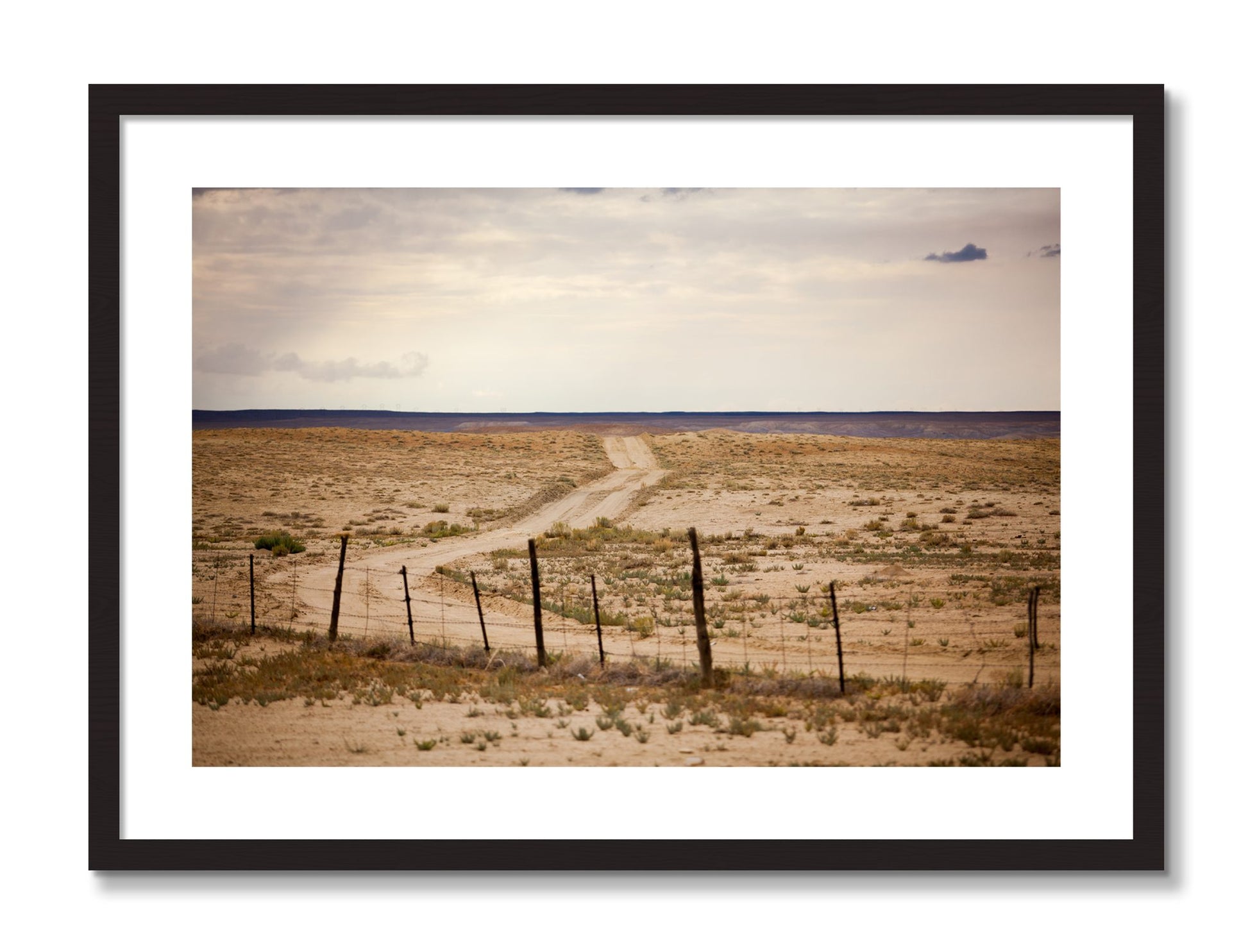 Framed photograph of Road To Nowhere by Dylan Ozanich, Black frame, Borders